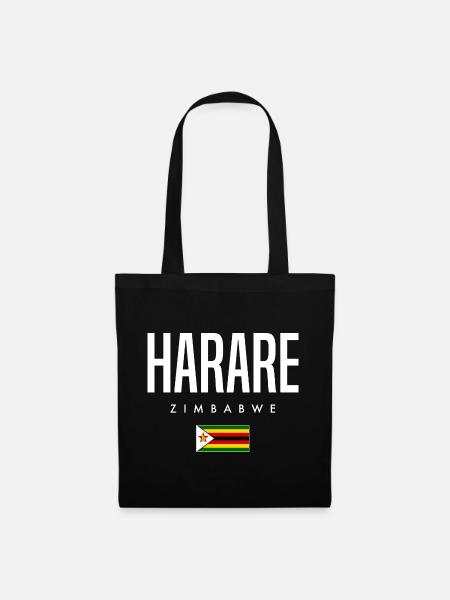 Harare Simbabwe - Stoffbeutel - Schwarz
