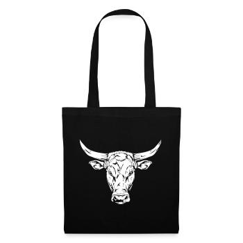 Bull Head Silhouette Design - Tote Bag - black - Front