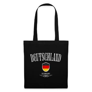 Deutscher Stolz, minimalistisches, elegantes Design - Stoffbeutel - Schwarz - Vorne