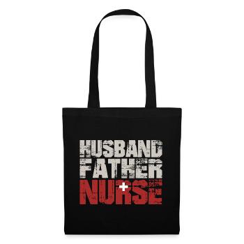 Husband Father Nurse Father's Day  - Stoffbeutel - Schwarz - Vorne