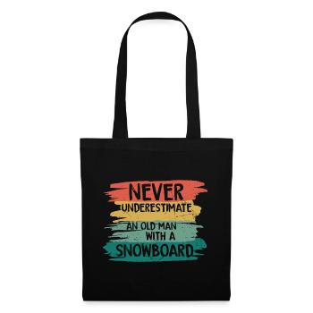 Never underestimate old snowboarder - Tote Bag - black - Front