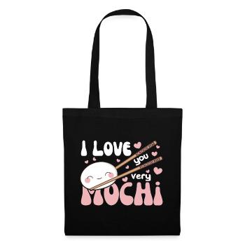Je t’aime beaucoup mochi kawaii gâteau de riz mochi - Sac en tissu - noir - Devant
