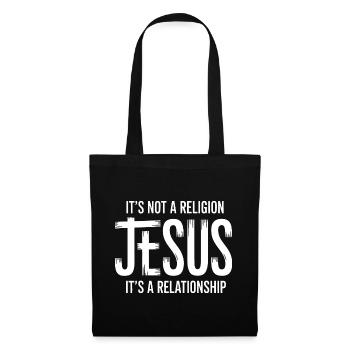 Ce n’est pas une religion, c’est une relation, Jésus - Sac en tissu - noir - Devant