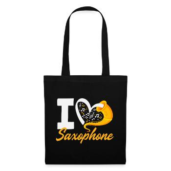 I Love Saxophone Orchestra Band Member - Tote Bag - black - Front