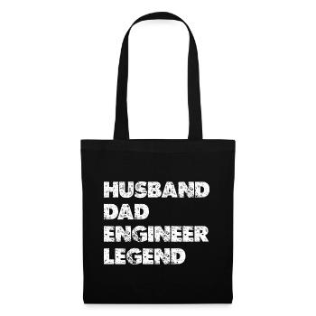 Husband Dad Engineer Legend - Stoffbeutel - Schwarz - Vorne