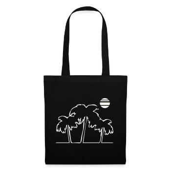 Tropical palm trees in sunset - Tote Bag - black - Front