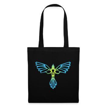 L'envol de l'oiseau bleu et jaune - Sac en tissu - noir - Devant