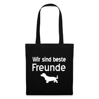 Dackel - Stoffbeutel - Schwarz - Vorne