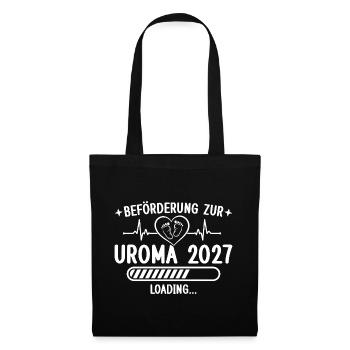Beförderung zur Uroma 2027 – Schwangerschaft - Stoffbeutel - Schwarz - Vorne