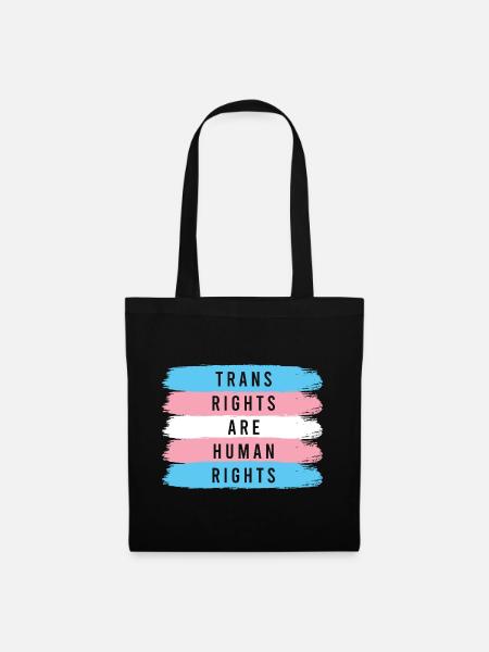 LGBTQ Pride Month - Trans-Rechte sind Menschenrechte - Stoffbeutel - Schwarz