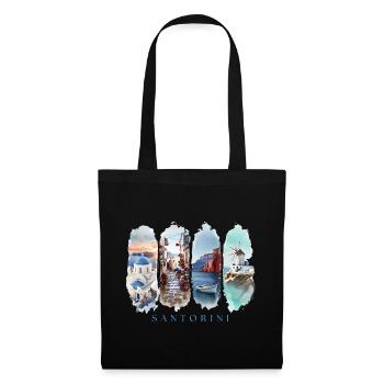 Santorini Vacation Travel – Greece Island Motif - Tote Bag - black - Front