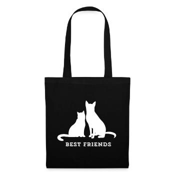 BEST FRIENDS – Cat & Dog Love - Tote Bag - black - Front