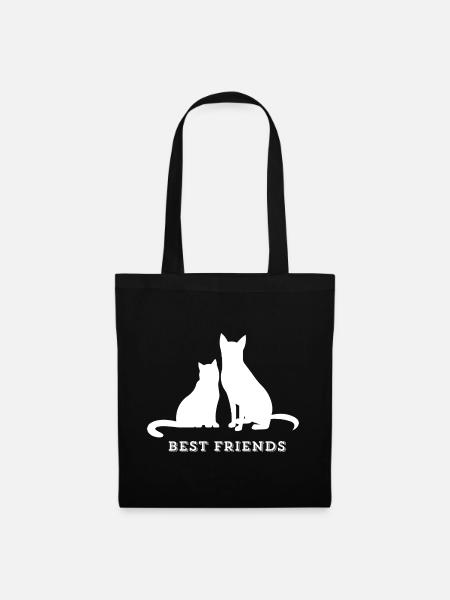BEST FRIENDS – Cat & Dog Love - Tote Bag - black