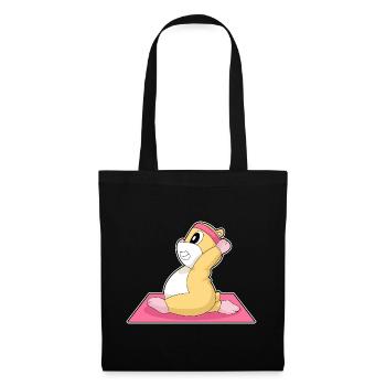 Hamster Yoga Fitness Gymnastik - Stoffbeutel - Schwarz - Vorne