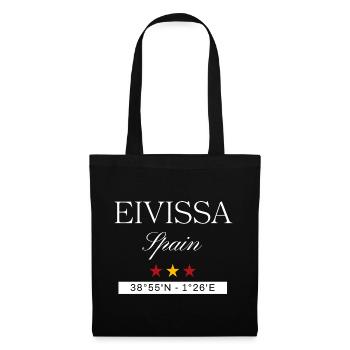 Eivissa Spanien Souvenir – Reise minimalistisch - Stoffbeutel - Schwarz - Vorne