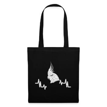 Nymphensittich - Velcro Bird With A Mohawk - Vogel - Stoffbeutel - Schwarz - Vorne