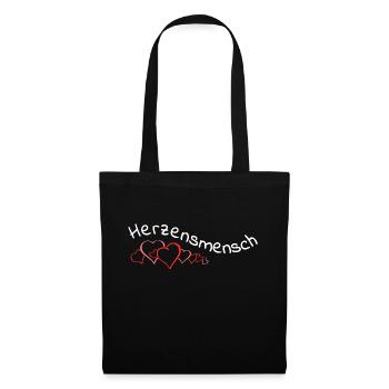Herzensmensch - Stoffbeutel - Schwarz - Vorne