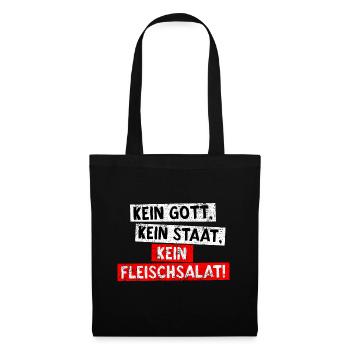 Pas de dieu Pas d'état Pas de salade de viande! - Sac en tissu - noir - Devant