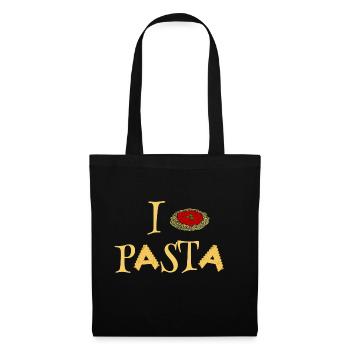 J'adore les pâtes - J'aime les pâtes - Sac en tissu - noir - Devant