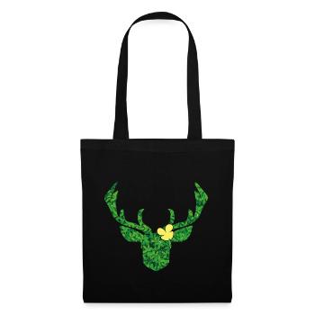 Deer with flower in yellow extra exceptional - Tote Bag - black - Front