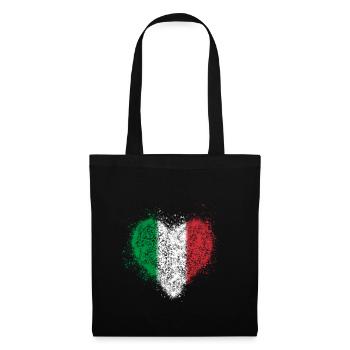 Heart Italian flag vintage - Tote Bag - black - Front