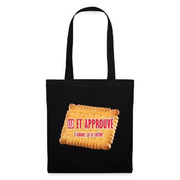 T-shirt humour cadeau offrir lu et approuvé - Sac en tissu - noir - Devant