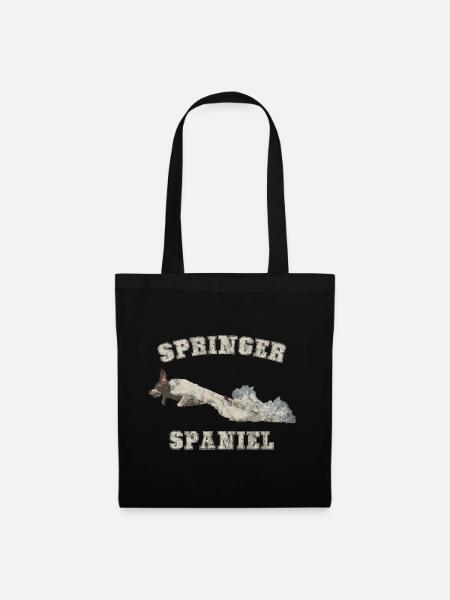 Distressed Springer Spaniel T-Shirt Design - Stoffbeutel - Schwarz