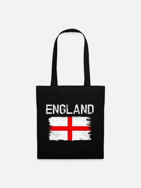 England Brush Strokes Flagge - Stoffbeutel - Schwarz