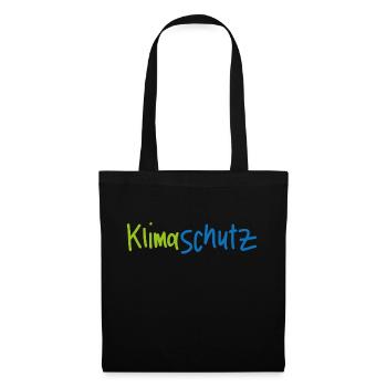 Klimaschutz - Schriftzug - Stoffbeutel - Schwarz - Vorne