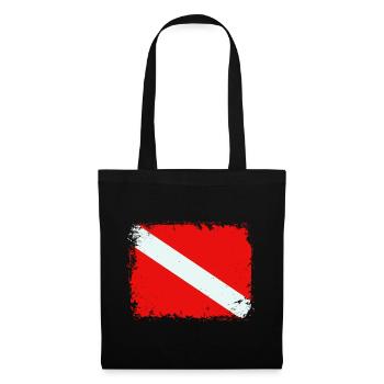 Dive Flag Scuba Diving Underwater Freediving Diver - Stoffbeutel - Schwarz - Vorne