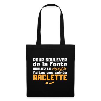 Soirée raclette - humour repas raclette - Sac en tissu - noir - Devant