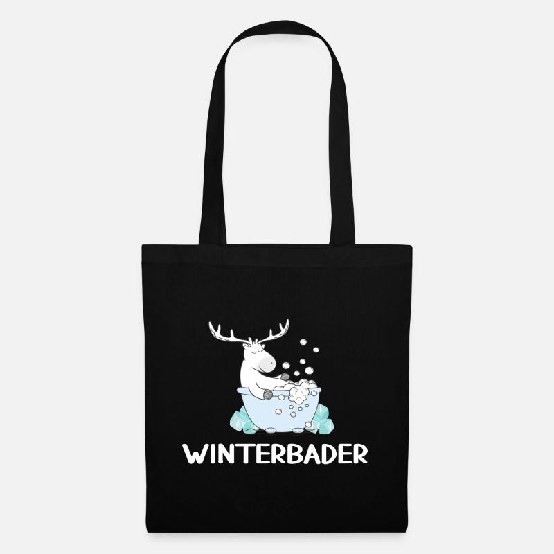 winterbader eisbader cool arktis winter schwimmen - Stoffbeutel - Schwarz