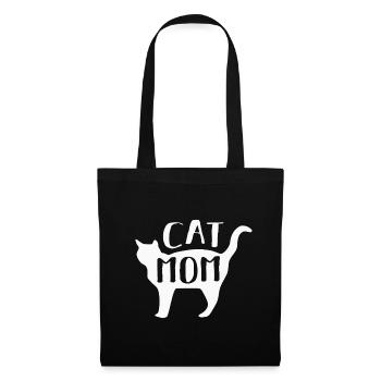 Katze Katzen - Stoffbeutel - Schwarz - Vorne