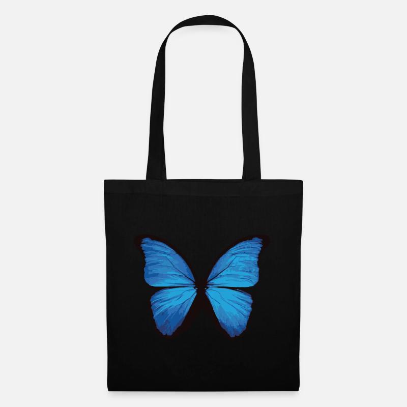 Schmetterling - blau - Stoffbeutel - Schwarz