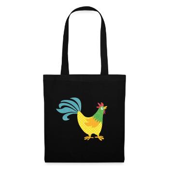 Rooster pattern colorful Easter Farmer Animal love colorful - Tote Bag - black - Front