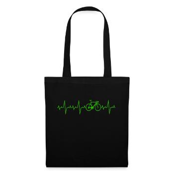 Heartbeat Cyclist Sport Bicycle Triathlon - Tote Bag - black - Front