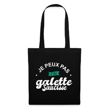 je peux pas j ai galette sausisse bretagne - Sac en tissu - noir - Devant