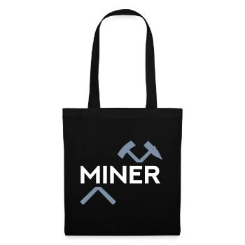 Mineur (maillet et coupe de fer) - Sac en tissu - noir - Devant