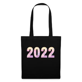 2022 Pastell Lila Rosa - Stoffbeutel - Schwarz - Vorne