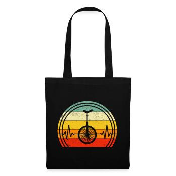 monocycle sport monocycle rétro monocycliste - Sac en tissu - noir - Devant