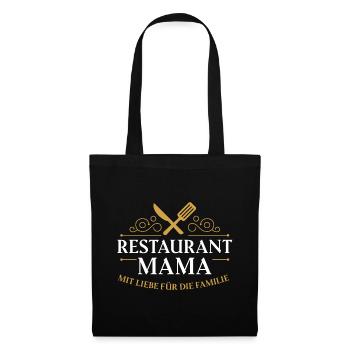 Restaurant Mama mit Liebe für die Familie - Stoffbeutel - Schwarz - Vorne