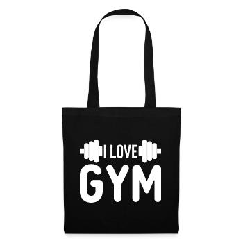 J’aime la gym - Citation d’entraînement physique - Sac en tissu - noir - Devant
