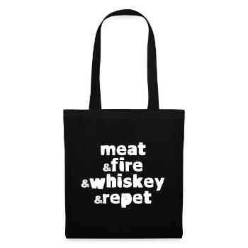Meat And Fire And Whiskey And Repeat 4 - Tote Bag - black - Front