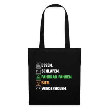 Bier Fahrradfahrer Rad Fahrrad - Stoffbeutel - Schwarz - Vorne