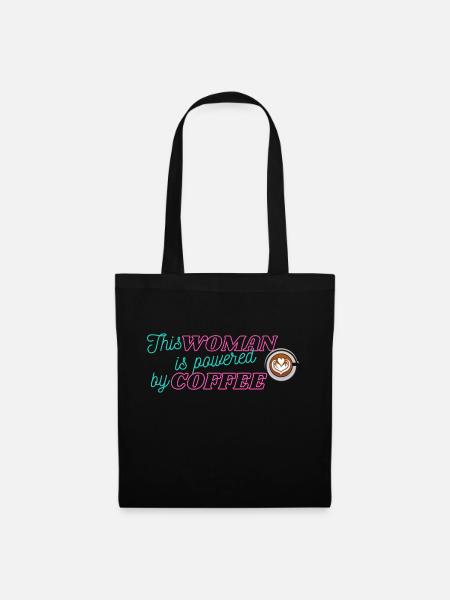 this woman is powered by coffee - Tote Bag - black