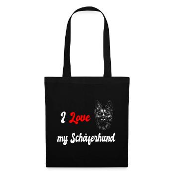 J'adore mon berger allemand - Sac en tissu - noir - Devant