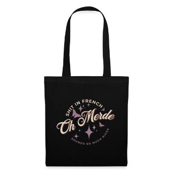 Oh Merde - Sac en tissu - noir - Devant