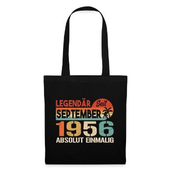 1956 September Vintage Geburtstagsgeschenk 1956 - Stoffbeutel - Schwarz - Vorne