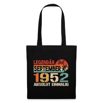 1955 September Vintage Geburtstagsgeschenk 1955 - Stoffbeutel - Schwarz - Vorne