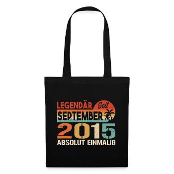 2015 September Vintage Geburtstagsgeschenk 2015 - Stoffbeutel - Schwarz - Vorne